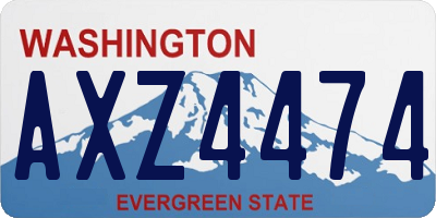 WA license plate AXZ4474