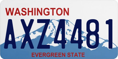 WA license plate AXZ4481