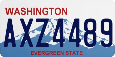 WA license plate AXZ4489