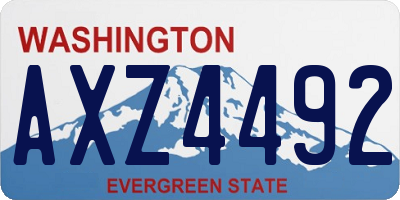 WA license plate AXZ4492