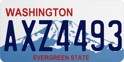 WA license plate AXZ4493