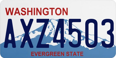 WA license plate AXZ4503