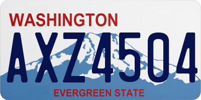 WA license plate AXZ4504