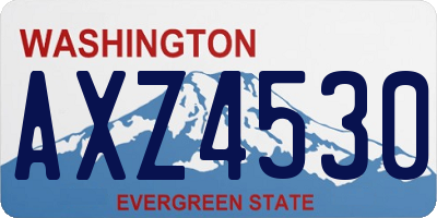 WA license plate AXZ4530