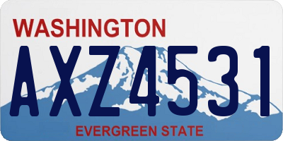 WA license plate AXZ4531