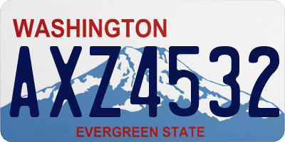 WA license plate AXZ4532