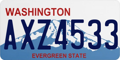 WA license plate AXZ4533