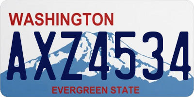 WA license plate AXZ4534