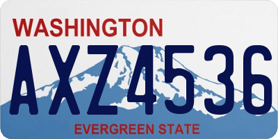 WA license plate AXZ4536