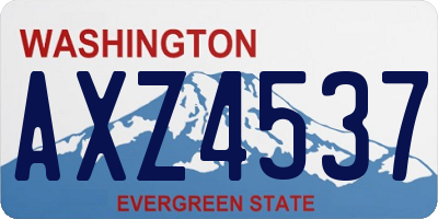 WA license plate AXZ4537