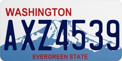 WA license plate AXZ4539