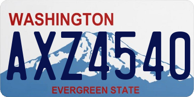 WA license plate AXZ4540