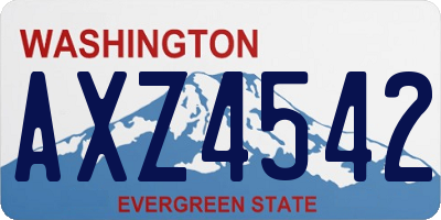 WA license plate AXZ4542