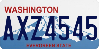 WA license plate AXZ4545