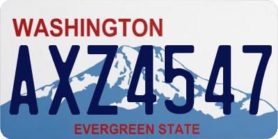 WA license plate AXZ4547
