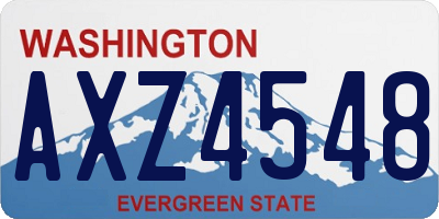 WA license plate AXZ4548