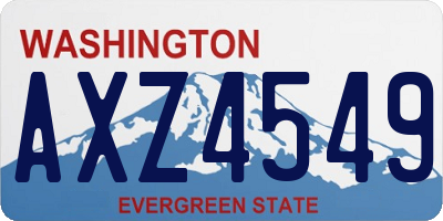 WA license plate AXZ4549