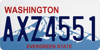 WA license plate AXZ4551