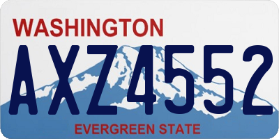 WA license plate AXZ4552