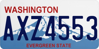 WA license plate AXZ4553