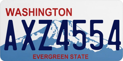 WA license plate AXZ4554