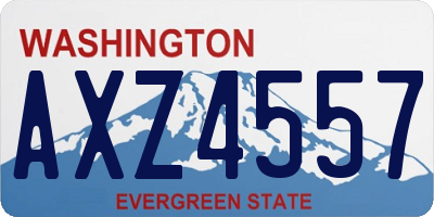 WA license plate AXZ4557
