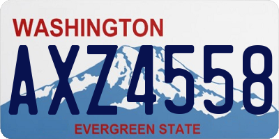 WA license plate AXZ4558