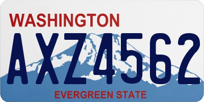 WA license plate AXZ4562