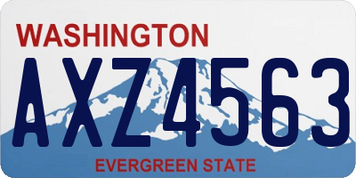 WA license plate AXZ4563