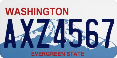 WA license plate AXZ4567