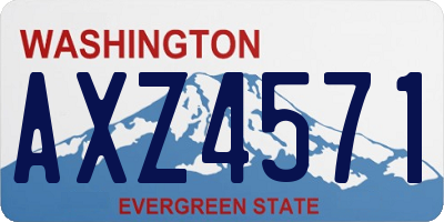 WA license plate AXZ4571