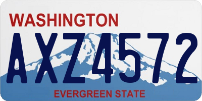 WA license plate AXZ4572