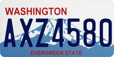 WA license plate AXZ4580
