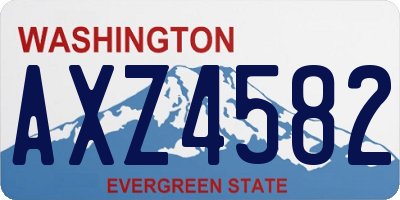 WA license plate AXZ4582