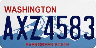 WA license plate AXZ4583