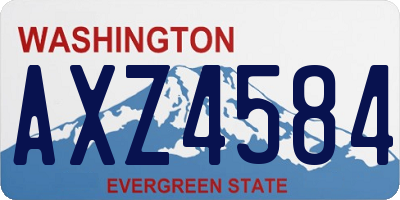 WA license plate AXZ4584