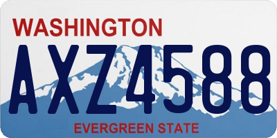 WA license plate AXZ4588