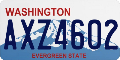WA license plate AXZ4602