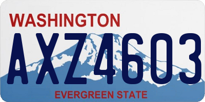 WA license plate AXZ4603