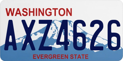 WA license plate AXZ4626