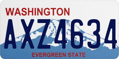 WA license plate AXZ4634
