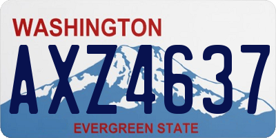 WA license plate AXZ4637