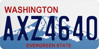 WA license plate AXZ4640