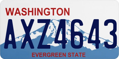 WA license plate AXZ4643