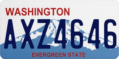 WA license plate AXZ4646