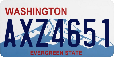 WA license plate AXZ4651