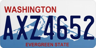 WA license plate AXZ4652