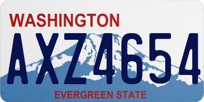 WA license plate AXZ4654