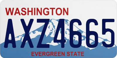 WA license plate AXZ4665