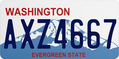 WA license plate AXZ4667